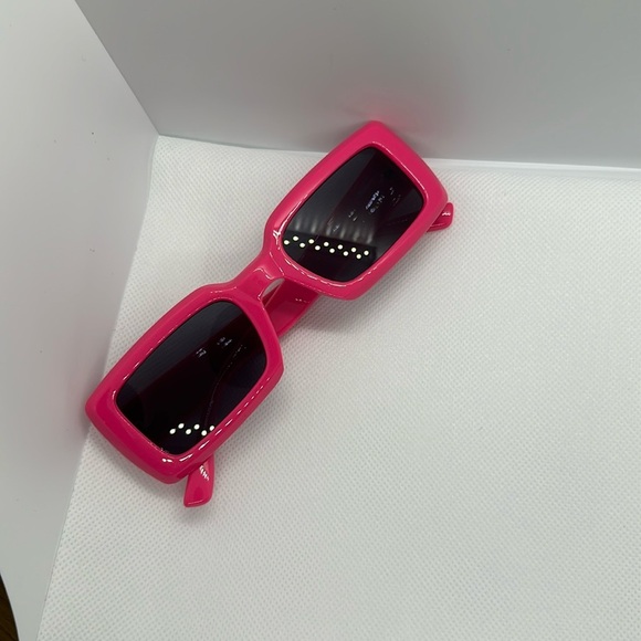 Retro Hot Pink Square Sunglasses - Y2K Style, UV400 Protection - New